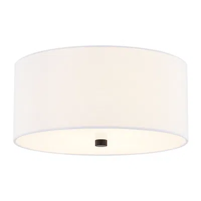 Justice Design Classic 14" Wide White Linen Ceiling Light