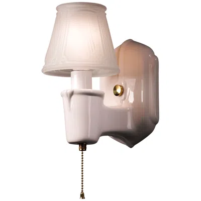 Justice Design Classics 8 3/4" High Gloss White Wall Sconce With Pull Chain