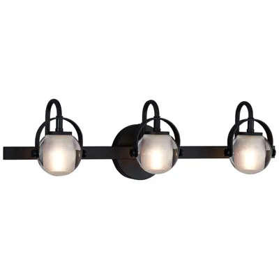 Justice Design Conduit 24"w Matte Black 3-light Bath Light