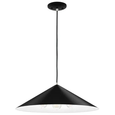 Justice Design Conos 24"w Matte Black 3-light Cone Pendant