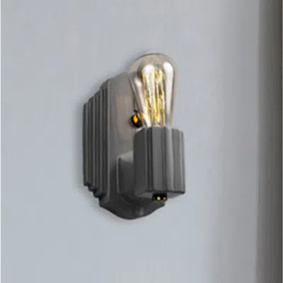 Justice Design Deco Rectangle Sconce - Gloss Grey - Pb