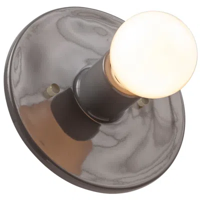 Justice Design Discus 8" High Gloss Gray Wall Sconce