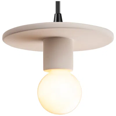 Justice Design Discus 8" Wide Bisque Mini Pendant