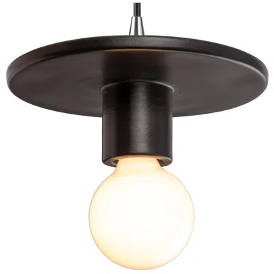 Justice Design Discus Pendant - Carbon - Black Cord