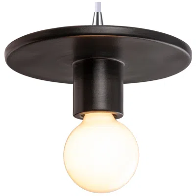 Justice Design Discus Pendant - Carbon - White Cord