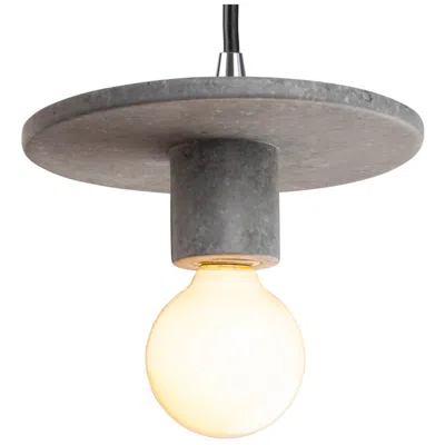 Justice Design Discus Pendant - Concrete - Black Cord - Made To Order
