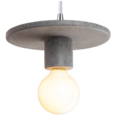 Justice Design Discus Pendant - Concrete - White Cord - Made To Order