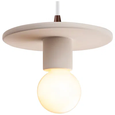 Justice Design Discus Pendant - Dark Bronze-white Cord