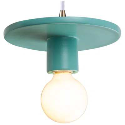 Justice Design Discus Pendant - Rp - White Cord