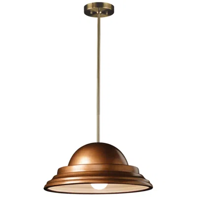 Justice Design Dome Pendant - Antique Copper - Antique Brass - Rigid Stem - Made To Order