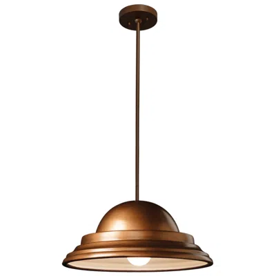Justice Design Dome Pendant - Antique Copper - Dark Bronze - Rigid Stem - Made To Order