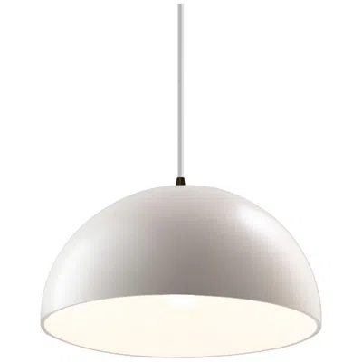 Justice Design Dome Pendant - Matte White - Dark Bronze - White Cord