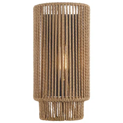 Justice Design Eco Milos 13" High Matte Black, Natural Wall Sconce