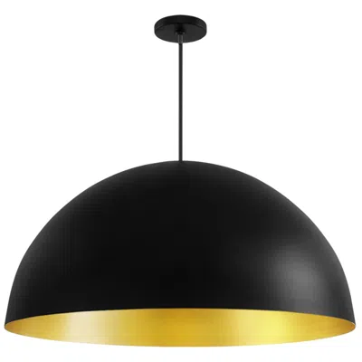 Justice Design Elias 31 1/2"w Matte Black And Champagne Gold Pendant Light