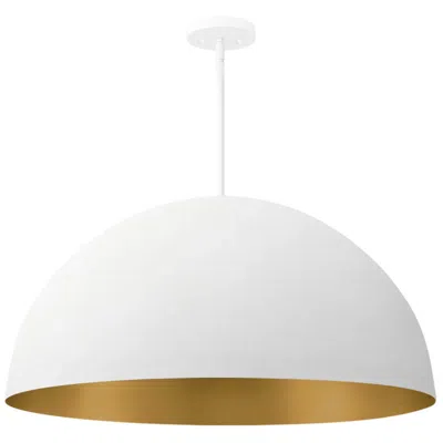 Justice Design Elias 31.5" Wide 6 Light Matte White And Champagne Dome Pendant