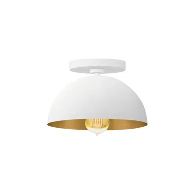 Justice Design Elias 9" Wide Matte White And Champagne Dome Semi-flush