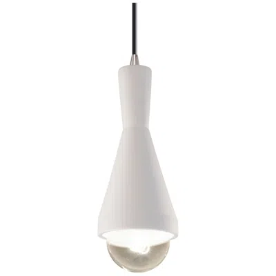Justice Design Erlen Pendant - Bisque - Brushed Nickel - Black Cord