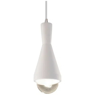 Justice Design Erlen Pendant - Bisque - Brushed Nickel - White Cord