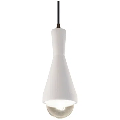 Justice Design Erlen Pendant - Bisque - Dark Bronze - Black Cord