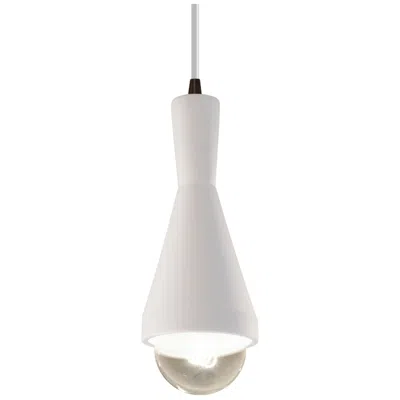 Justice Design Erlen Pendant - Bisque - Dark Bronze - White Cord