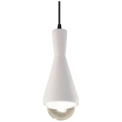 Justice Design Erlen Pendant - Bisque - Matte Black - Black Cord