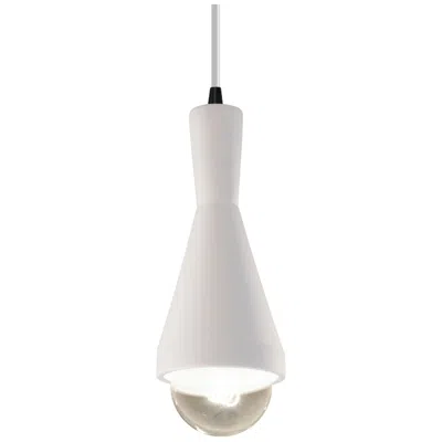 Justice Design Erlen Pendant - Bisque - Matte Black - White Cord