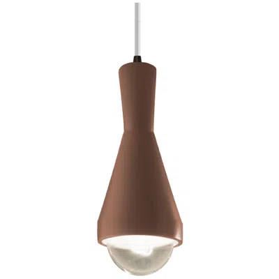 Justice Design Erlen Pendant - Canyon Clay - Dark Bronze - White Cord