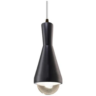 Justice Design Erlen Pendant - Carbon Black - Dark Bronze - White Cord