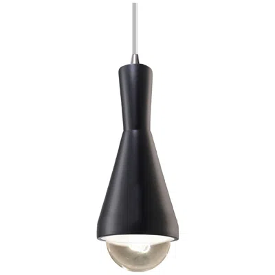 Justice Design Erlen Pendant - Carbon Black - Polished Chrome - White Cord