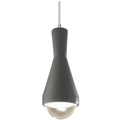 Justice Design Erlen Pendant - Pewter Green - Brushed Nickel - White Cord