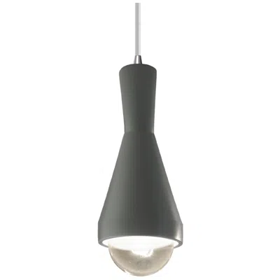 Justice Design Erlen Pendant - Pewter Green - Polished Chrome - White Cord