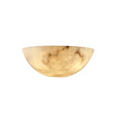 Justice Design Faux Alabaster Small Quarter Sphere Wall Sconce