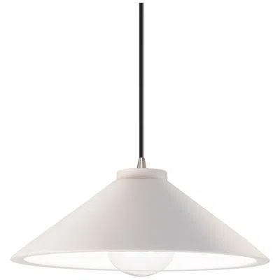 Justice Design Flare Pendant - Bisque - Brushed Nickel - Black Cord