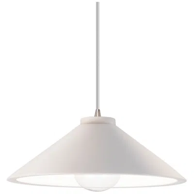 Justice Design Flare Pendant - Bisque - Brushed Nickel - White Cord