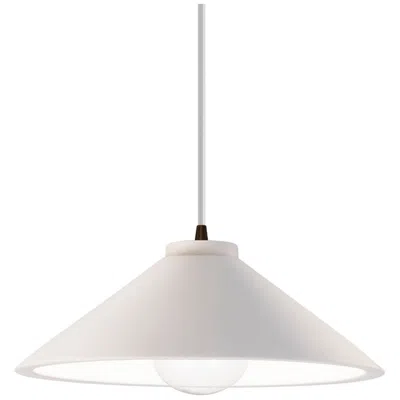 Justice Design Flare Pendant - Bisque - Dark Bronze - White Cord