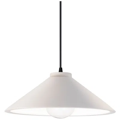Justice Design Flare Pendant - Bisque - Matte Black - Black Cord