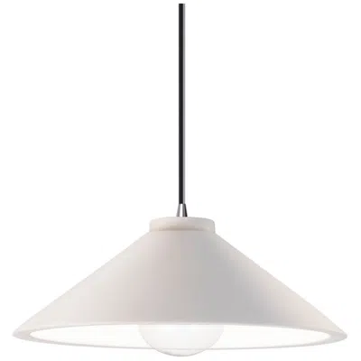 Justice Design Flare Pendant - Bisque - Polished Chrome - Black Cord