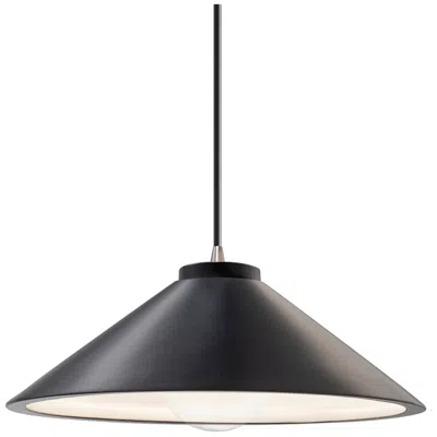 Justice Design Flare Pendant - Carbon Black - Brushed Nickel - Black Cord
