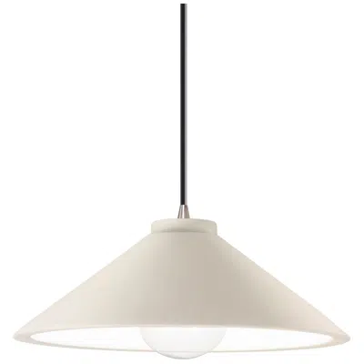Justice Design Flare Pendant - Matte White - Brushed Nickel - Black Cord