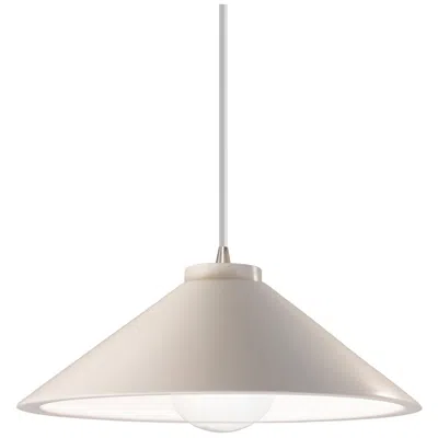 Justice Design Flare Pendant - Matte White - Brushed Nickel - White Cord