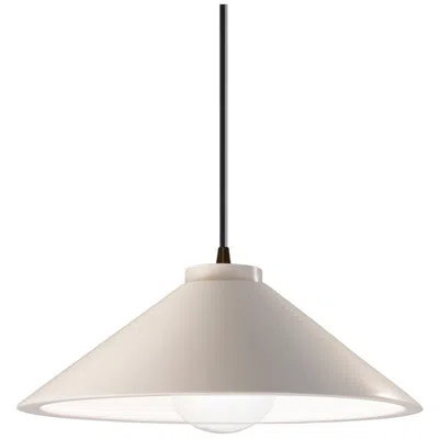 Justice Design Flare Pendant - Matte White - Dark Bronze - Black Cord