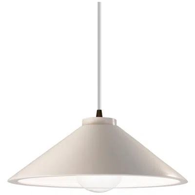 Justice Design Flare Pendant - Matte White - Dark Bronze - White Cord