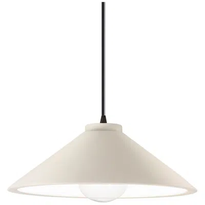Justice Design Flare Pendant - Matte White - Matte Black - Black Cord