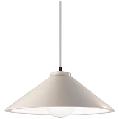 Justice Design Flare Pendant - Matte White - Matte Black - White Cord