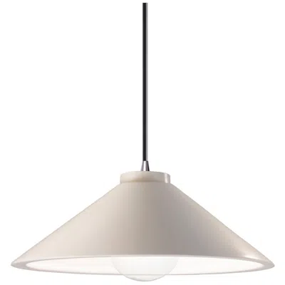 Justice Design Flare Pendant - Matte White - Polished Chrome - Black Cord