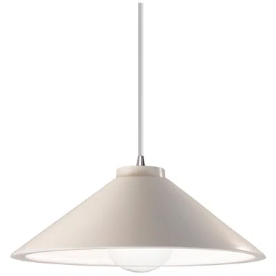 Justice Design Flare Pendant - Matte White - Polished Chrome - White Cord