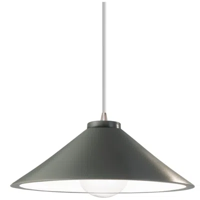 Justice Design Flare Pendant - Pewter Green - Brushed Nickel - White Cord