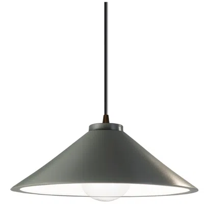 Justice Design Flare Pendant - Pewter Green - Dark Bronze - Black Cord