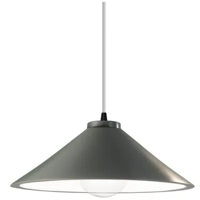 Justice Design Flare Pendant - Pewter Green - Matte Black - White Cord