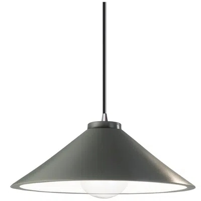 Justice Design Flare Pendant - Pewter Green - Polished Chrome - Black Cord
